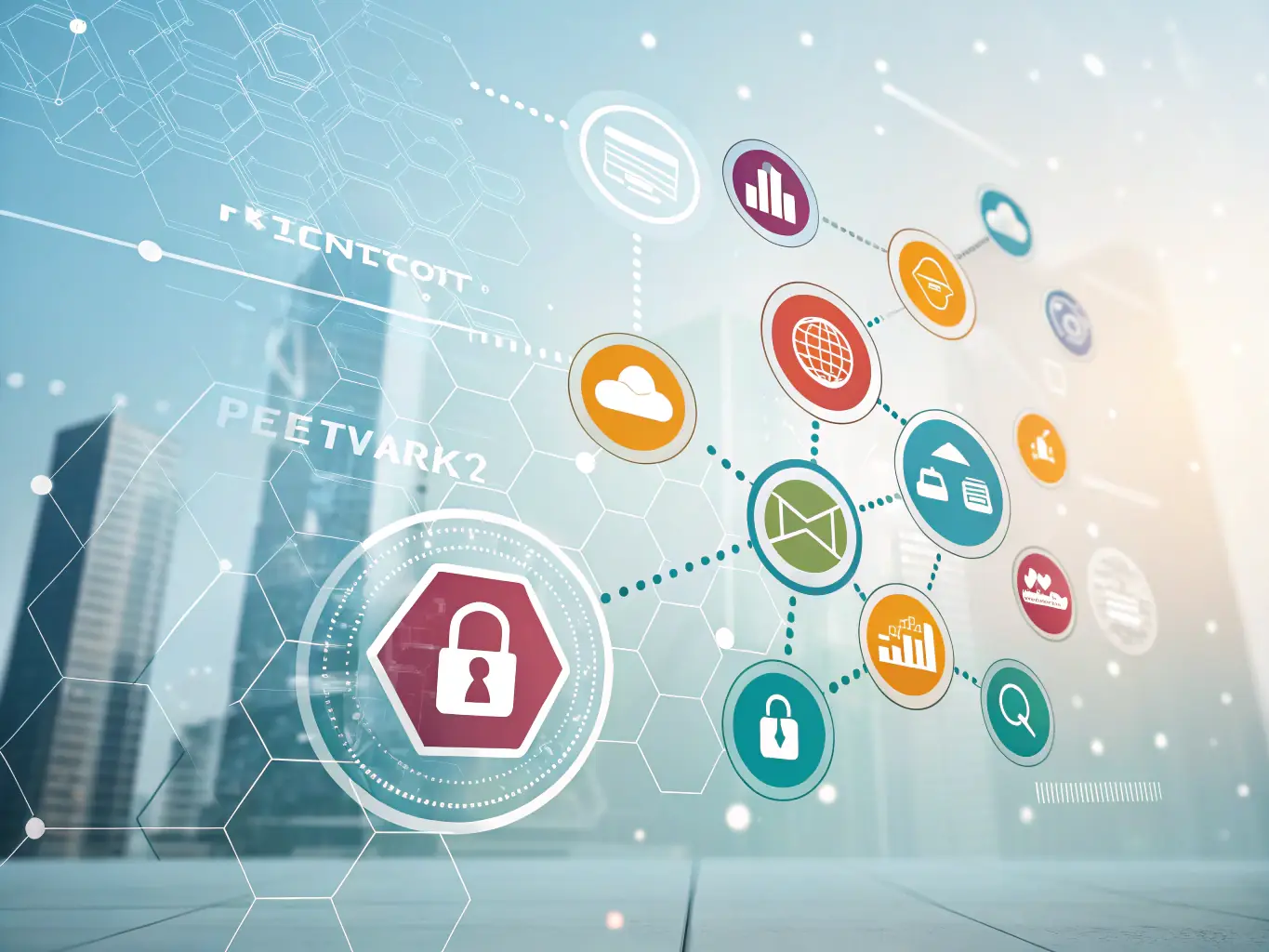 A secure interface displaying financial data with encryption symbols, emphasizing the security and privacy of Control-Spend.us's solutions.
